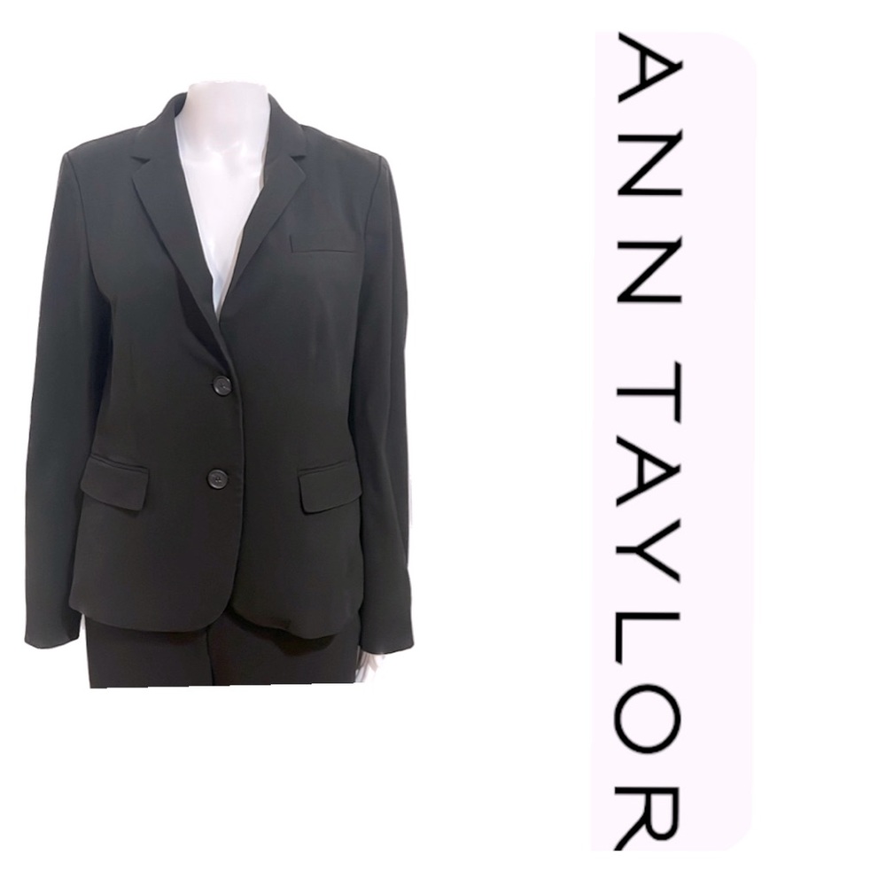 Women’s Black Blazer Suit Jacket Size 8 Medium Modern Designer Ann taylor career